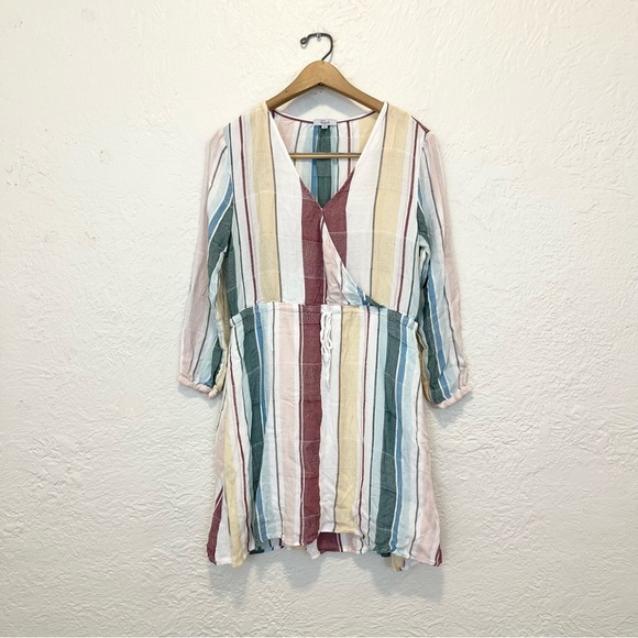 Rails Anthropologie Becca Faux Wrap Dress Cusco Striped XS - Picture 3 of 8